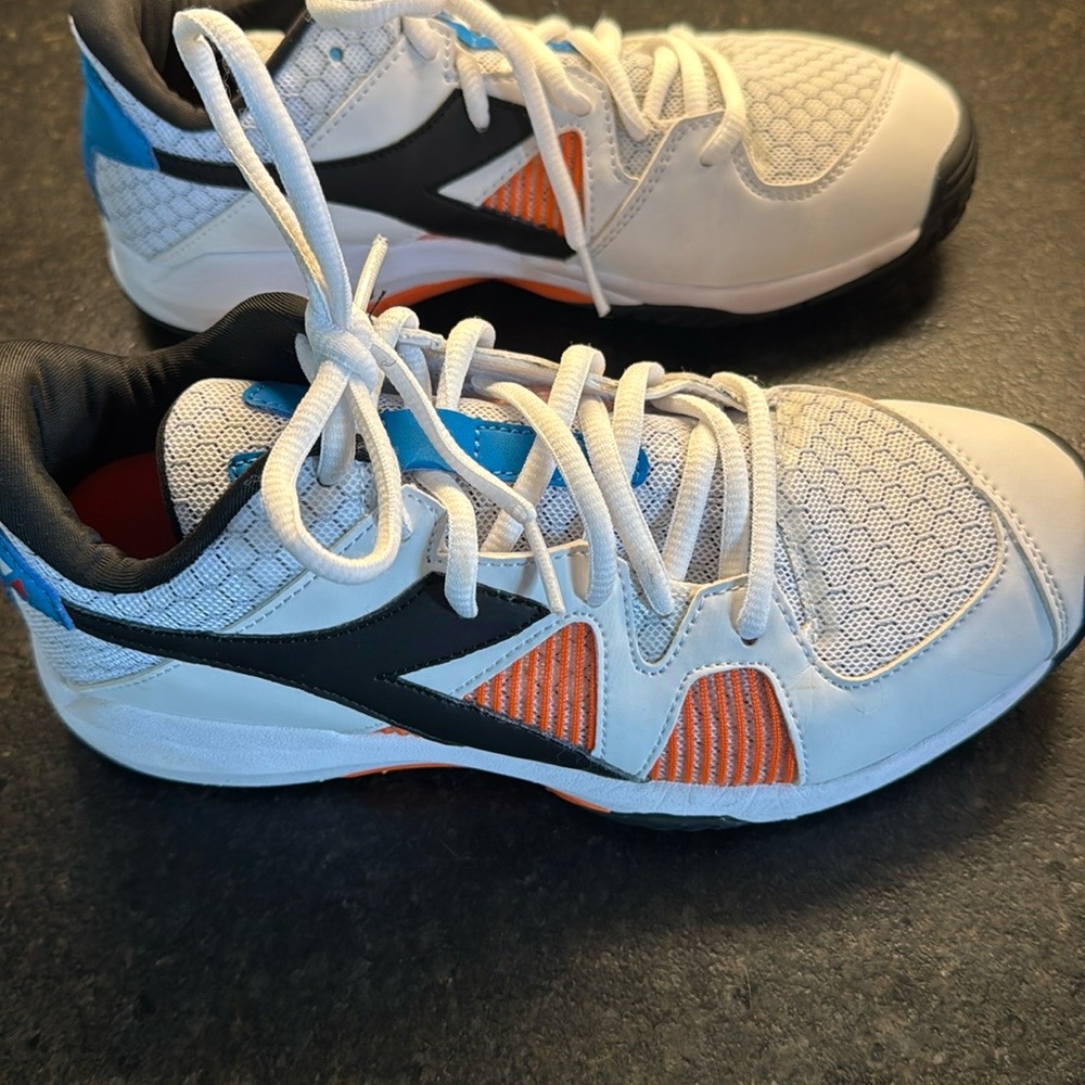 Diadora B. Icon Kids Tennis Sneakers - White, Black, and Orange